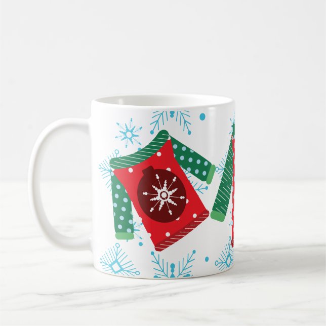 Fula Tröja Snöflingor Mönster Kaffemugg (Vänster)