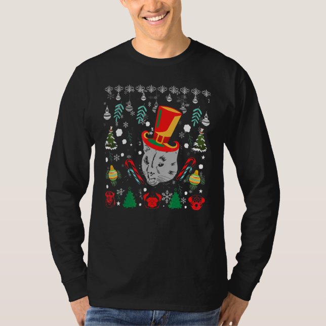 Fula tröjan. Jul Tomte Ren Snömannen Gin T Shirt (Framsida)