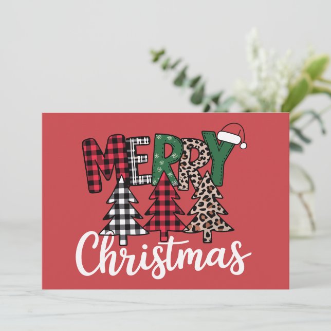 Fula Xmas Glada och Ljusa Julgran Tomte  Julkort (Stående Fram)
