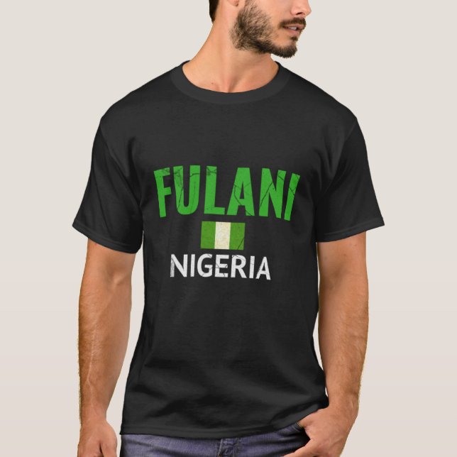 Fulani  Fulbe Peul Fula Nigerian Flag T Shirt (Framsida)