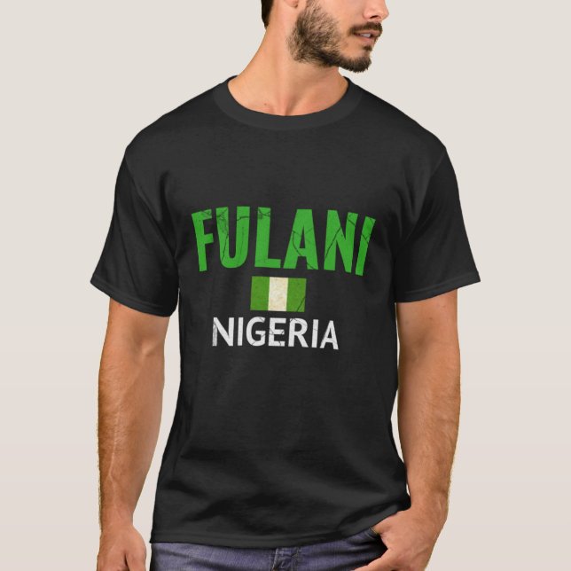 Fulani Fulbe Peul Fula Nigerian Flagga T Shirt (Framsida)