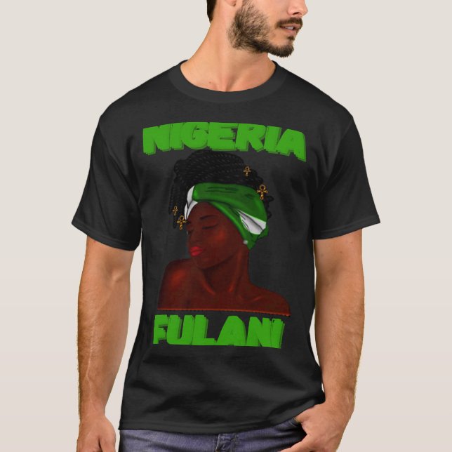 Fulani Girl  Cute Nigerian Girl Of Nigeria T Shirt (Framsida)