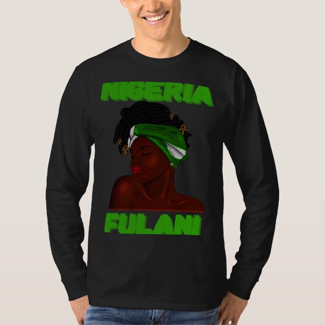 Fulani Girl  Cute Nigerian Girl Of Nigeria T Shirt (Framsida)