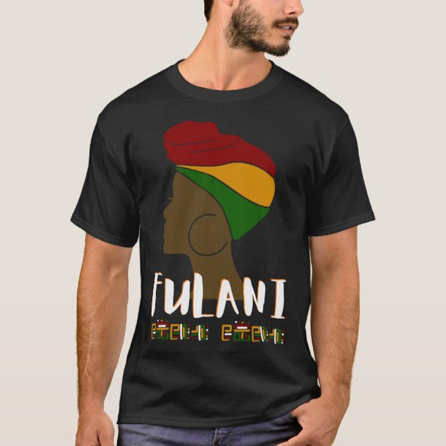 Fulani Girl Guinea Flagga African Diaspora T Shirt (Framsida)
