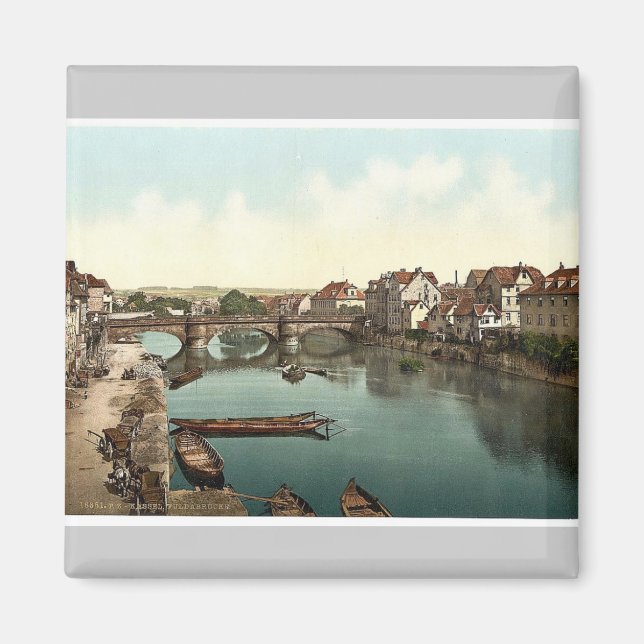 Fulda Bridge, Cassel (dvs. Kassel), Hesse-Nassau, Magnet (Framsidan)