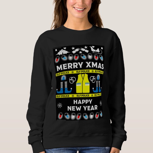 fuldstäbig polis jultröja t shirt (Framsida)