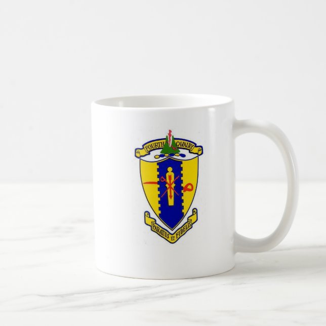 Full 4th kavalleri krönar med korsade sabers kaffemugg (Höger)