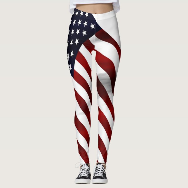 Full amerikanska flaggan leggings (Framsida)
