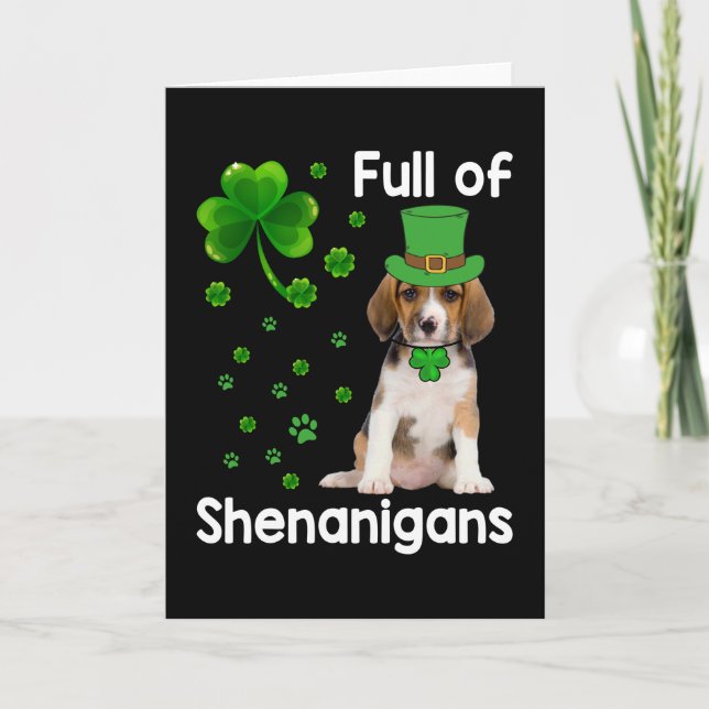 Full av bus Dog St Patricks Day Kort (Framsida)