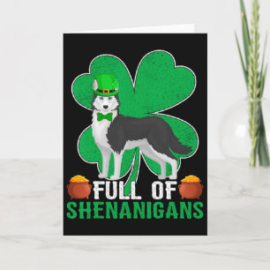 Full av busstreck Irish Siberian Husky Hund St Pa Kort