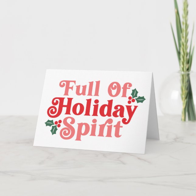 Full av höjdstämning - Festlig typografi Kort (Framsida)