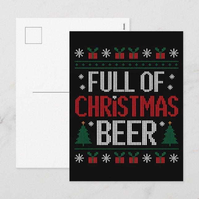 Full Av Julöl Och Julglädje Fula  Helg Vykort (Fram/baksida)