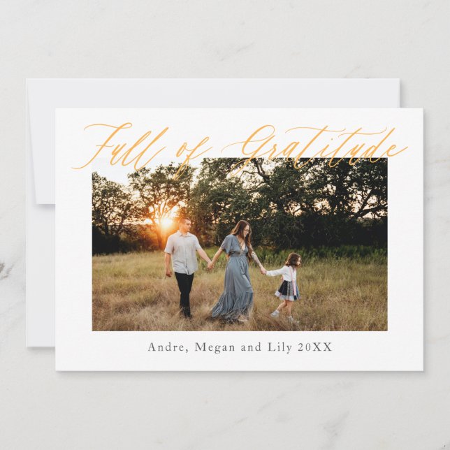 Full av tacksamhet tacksgivinghelg inbjudningar (Framsida)