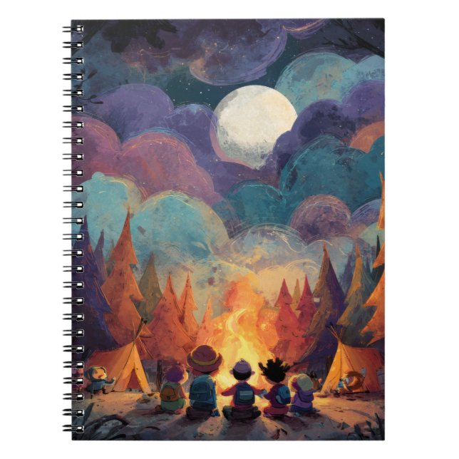 Full bärbar dator med Whimsical Campfire Anteckningsbok (Framsidan)