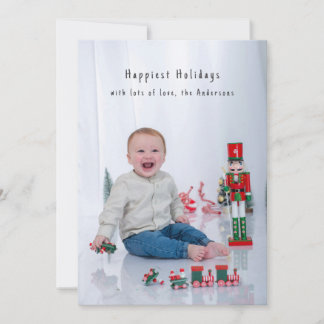 Full Bleed Minimal Photocard Simple Holiday Julkort