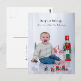 Full Bleed Minimal Photocard Simple Holiday  Vykort