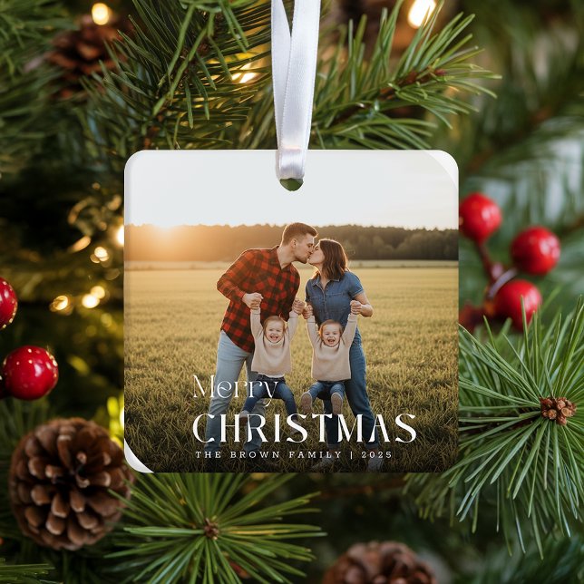 Full Bleed Rounded Family Photo Christmas Ornament (Skapare uppladdad)