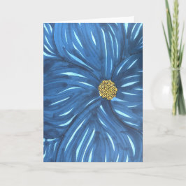 Full Blue Flower Blank Kort