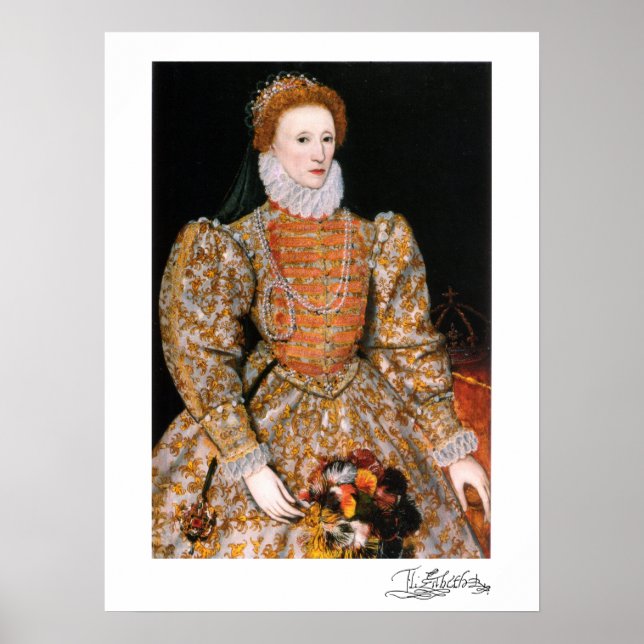 Full Body Portrait of Queen Elizabeth I of England Poster (Framsidan)