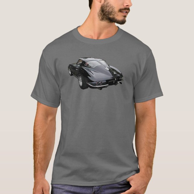 Full färg '63 Corvette kluvet fönster T Shirt (Framsida)