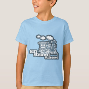 full för locotåg för ånga framåt blått lurar t-shirt