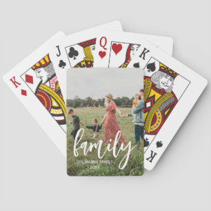 Full Foto - Vertikal Anpassad Skrift Familj Text  Casinokort