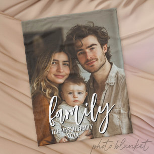 Full Foto - Vertikal Anpassad Skrift Familj Text Fleecefilt