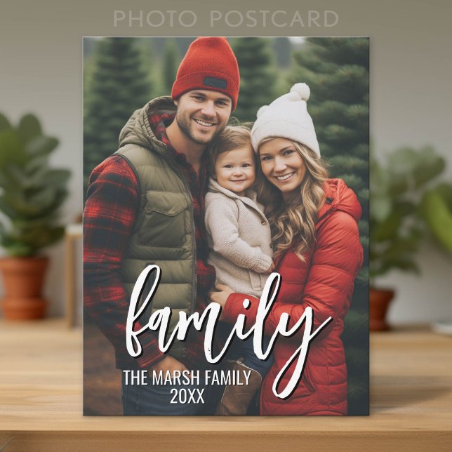 Full foto - Vertikal anpassad skriptfamiljtext Vykort (Custom Photo Postcard)