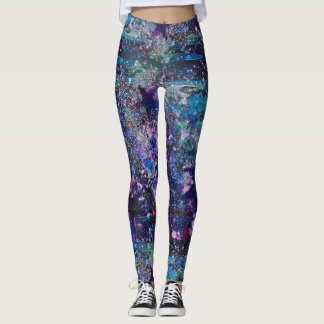 Full galaxglitterdamasker leggings