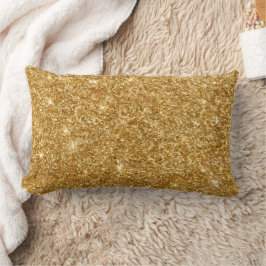 Full gyllene glitter, Champagne-gnistrande lyxblin Lumbarkudde