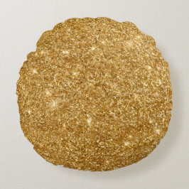 Full gyllene glitter, Champagne-gnistrande lyxblin Rund Kudde