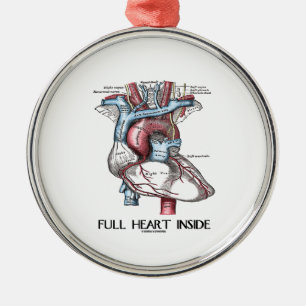 Full hjärtainsida (den Anatomical illustrationen) Julgransprydnad Metall