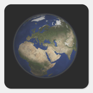 Full jord beskådar av afrika, Europa och mittet E Fyrkantigt Klistermärke
