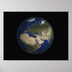 Full jord beskådar av afrika, Europa och mittet E Poster