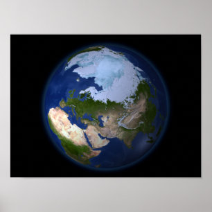 Full jordvisning den arktiska regionen poster