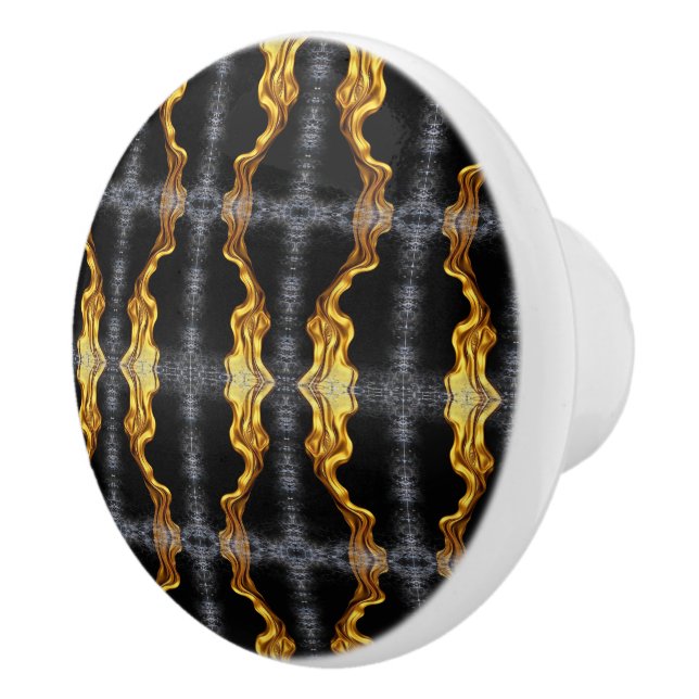 Full Liquid Gold Black Monochrome Cabinet Hardware Knopp (Höger)