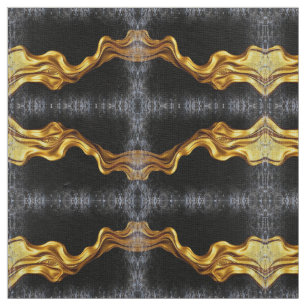 Full Liquid Gold Virvel Mönster Designer Hem Texti Tyg