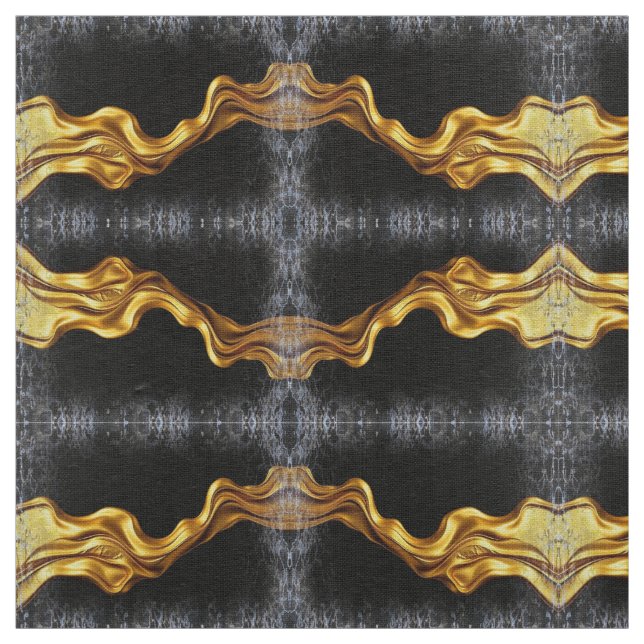 Full Liquid Gold Virvel Mönster Designer Hem Texti Tyg (Prov)