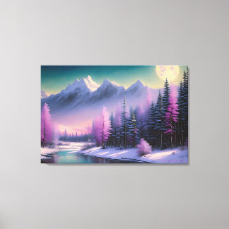 "Full måne", av BarryDyar ©, målning liggande Canvastryck