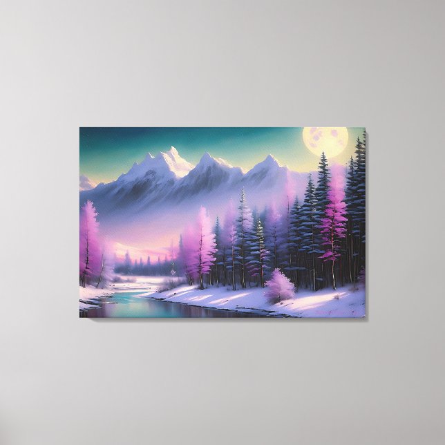 "Full måne", av BarryDyar ©, målning liggande Canvastryck (Framsida)