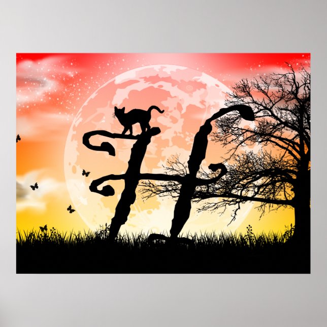 Full måne och Kat H - Poster första monogrammet (Framsidan)