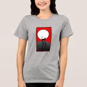 Full måne och katt t shirt