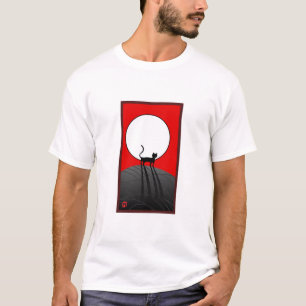Full måne och katt t shirt