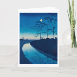 Full månnatt, Koho Shoda, Woodcut Kort