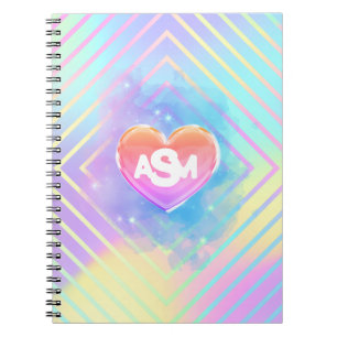 Full Monogram Magic Heart College Linjerat Block Anteckningsbok