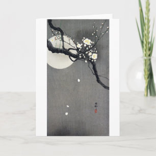 Full Moon and White Plum Blommar, Ohara Koson Kort