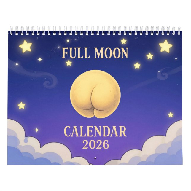Full Moon Animals 2026 Funny Wall Calendar Kalender (Omslag)