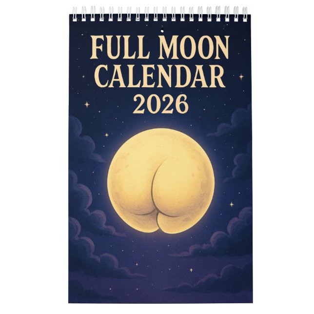 Full Moon Animals 2026 Funny Wall Calendar Kalender (Omslag)