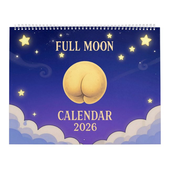 Full Moon Animals 2026 Funny Wall Calendar Kalender (Omslag)