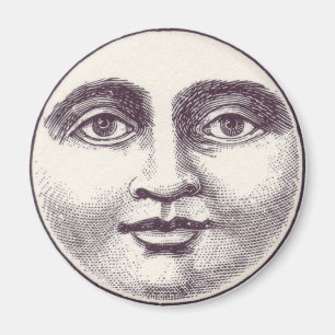 Full Moon Ansikte Magnet